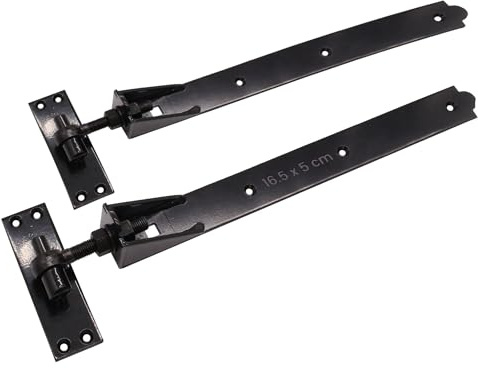 Wyre Direct Adjustable Gate Hinges Pair 600mm 24 Black Heavy Duty Hook and Band Stable