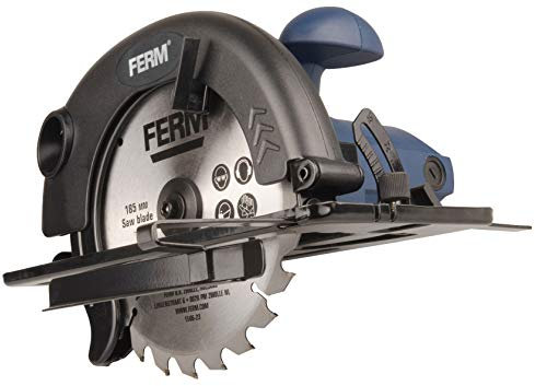 FERM Kreissäge 1200W -185mm Spindelarretierung - verstellbare Fußplatte (45 und 90 Grad) - Inkl. TCT Sägeblatt und Parallelführung