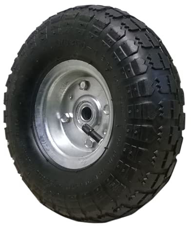 2 x 10 Pneumatic Tyre 5.2/7.5-4, 370x55 mm Replacement Wheel for Wheelbarrow Sack Truck Hand Trolley Cart, Black