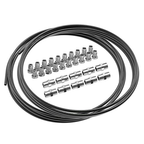 10m Tuyau de Frein Ø 4,75 mm en Acier cuivré revêtu + 20 raccords mâles + 10 Connecteurs femelles M10 x 1 DIN 74 234 Kit Freinage 3/16 Tube rigide avec Connexions pour l'évasure DIN collet-battu mâle