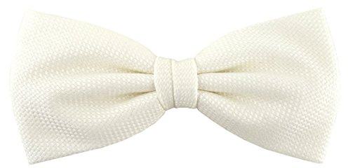 TigerTigerTie Fliege Pique in Uni gemustert, vorgebundene Schleife 100% Baumwolle + Aufbewahrungsbox