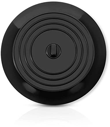 ✮Marque Francaise✮- Bouchon Baignoire|5 Couleurs|✮Garantie A Vie✮- Bouchon evier de Cuisine|15,2 CM| Bouchon lavabo pour Salle de Bains et Cuisine- Bouchon Ventouse en Silicone (Noir)