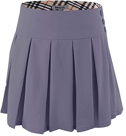 Bienzoe Scolaires Uniformes Jupes: Enfants Taille Ajustable Extensible Jupe Gris 7