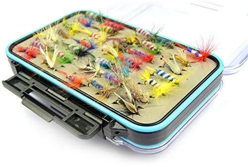 CHSEEO 64 Stück Angel-Fliegen Kunstköder Set Angel-Köder Fliegen Forellenköder Fliegen Fischen Köder Haken Perfekt zum Zander Angeln Barsch Forelle Dorsch Angelzubehör Angelset #3