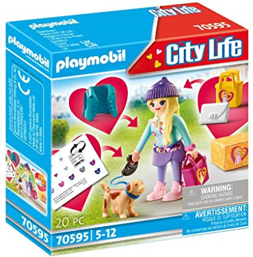 PLAYMOBIL City Life 70595 Fashion Girl mit Hund, Für Kinder von 5-12 Jahren