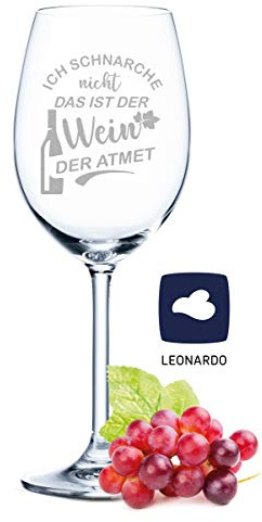 GRAVURZEILE Leonardo Weinglas mit Gravur - Wein atmet - Lustiges Geschenk für Mama Papa Freund - Geschenk für Männer & Frauen - Geschenk für Sie & Ihn zu Geburtstag Weihnachten Valentinstag
