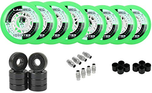 Labeda Shooter Inline Roller Hockey Wheels with Hybrid Ceramic Bearings 76mm/80mm Hilo