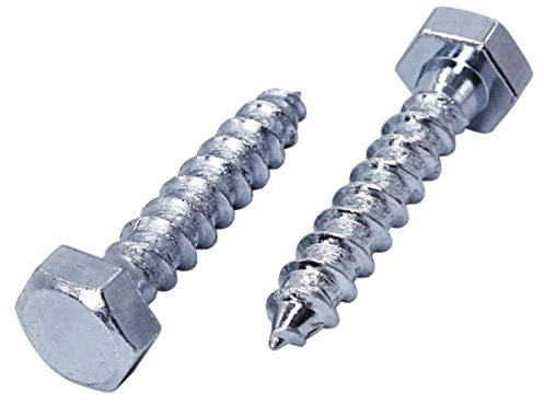 (Pack of 20 pcs) DIN 571 Zinc Plated Steel Hexagon Wood Screws M8 x 40 mm, Hex Screw, Lag Bolts, Hex Head, Coach Screws (20, M8 x 40 mm)