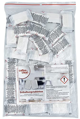 25 Entkalkungstabletten Entkalker-Tabs 16g für Kaffeevollautomaten von Bosch Jura Melitta Miele Saeco Siemens WMF