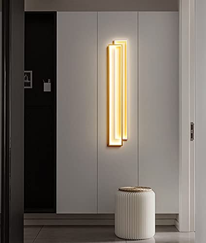 LED Treppen Wandlampe Innen Minimalistische Schwarz und weiß Wandleuchte Modern Dimmbar Metall Acryl Up/Down Lange Lichtleiste Wandbeleuchtung Badlampe für Badzimmer Schlafzimmer Wohnzimmer (B,100CM)