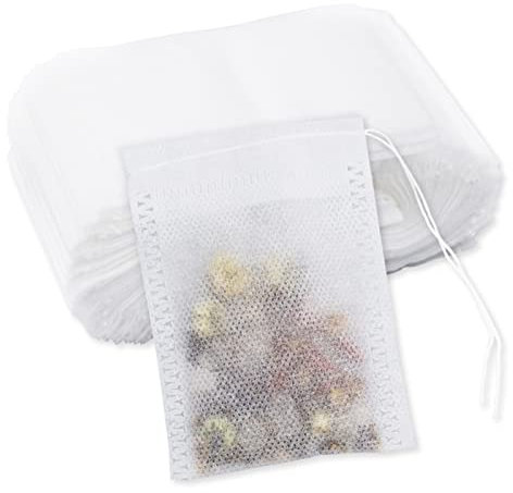 100 Bustine di tè con coulisse, Sacchetti filtro per tè usa e getta, SZXMDKH Infusore vuoto per tè sfuso, caffè, erbe 9 x 7 cm