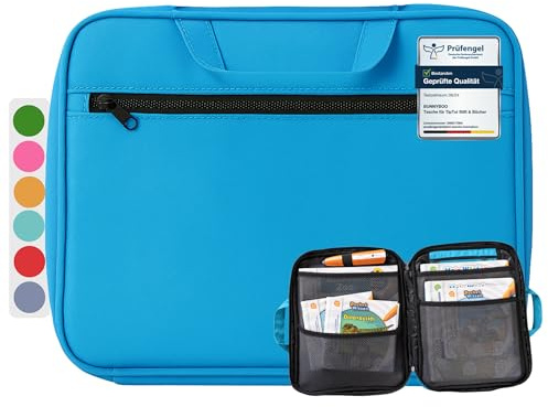 bunnyboo TipToi Tasche - [DAS ORIGINAL] - Platz für bis zu 8 Bücher - mit Einsatz , Kabel und Batteriefach - Tasche für TipToi Stift gehört in jedes Starterset (Blau)