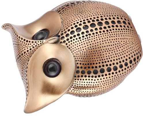 Glückseule, Gold Eule Figuren, Eule Ornament Dekorationen für Wohnzimmer Bücherregal Wäsche