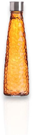 WESTCRAFT Bouteilles en verre colorées, 750 ml, vintage, hermétiques, pour jus, boissons, eau (6 couleurs pastel au choix) (Orange)