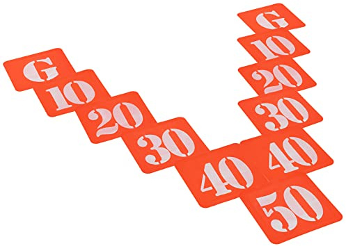 Eco Walker Football Field Yard Line Markers, Portable Yardage Markers - Numbered Down & Sideline Markers for Team Practice, Coaching & Youth Training - Flat, Non-Slip & Reusable