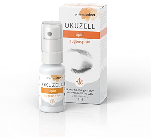 Okuzell Lipid Augenspray | Liposomen & 0,1% Hyaluronsäure | Unterstützt die Fettschicht des Tränenfilms bei trockenen Augen | Konservierungsmittelfrei