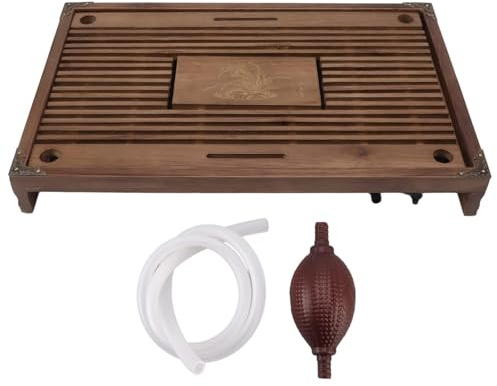 Gongfu Teetablett, Japanisches Teetablett Chinesische Klassische Teeservierplatte Wasseraufbewahrung Drainage für Home Office Teehaus (Braun)