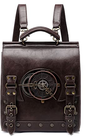 Mochila de piel sintética para mujer, mochila vintage para laptop, estudiantes, escuela, viajes, punk, casual, mochila de piel sintética, mochila para estudiantes, escuela, damas, mochila vintage para