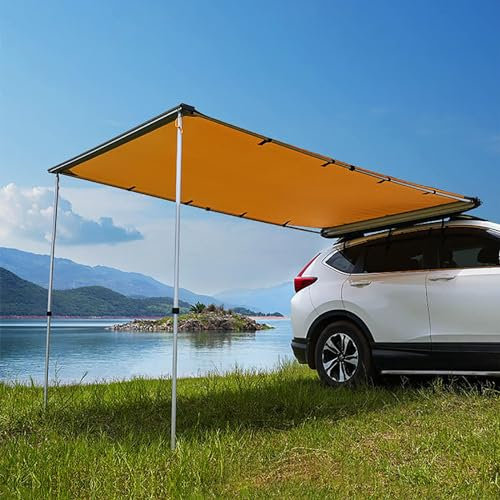 Toldos Furgoneta Camper, toldo Lateral Universal para Coche, Toldo para portaequipajes, Apto para Coches, Furgonetas y autocaravanas, Protege del Sol y la Lluvia(1.4x2m/4.6x6.6ft)