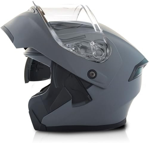 Klapphelm Motorradhelm Integralhelm Mit Doppelvisier Hohe Qualität Motocross Helm Outdoor Schutzhelm ECE-Zugelassen Flip Vollvisierhelm Für Damen Und Herren 24,XXL:63-64CM