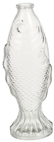 MAGICLULU Fish Shaped Glass Perfume Container, Corked Wishing Bottle for Home Display and Plant Holders
