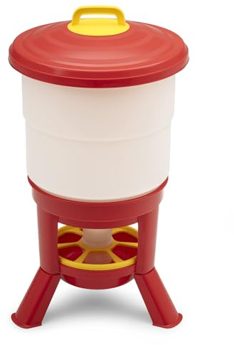 Agrarzone Hühner Futterspender 50 L Metall Futterautomat Geflügel | Futterautomat, Füße, Fressgitter, robust, Geflügel