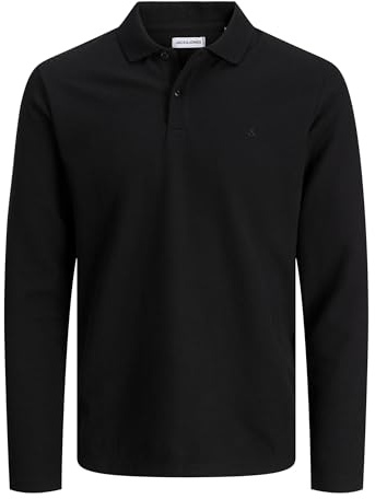 Jack & Jones Homme Jjeaustin Polo Ls Noos, Noir, XS EU