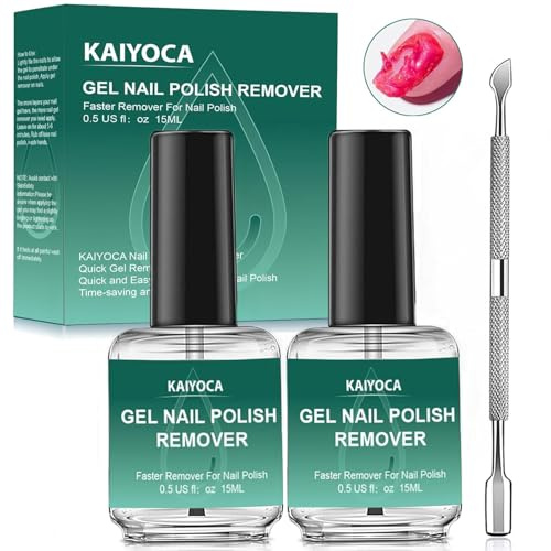 KAIYOCA Gel Nail Polish Remover 2 Pack, Easy Gel Polish Removal For Nails | Gel Polish Remover for DIY Nail Care, Designed for Soak-Off Gel Removal without Foil or Long Soaking