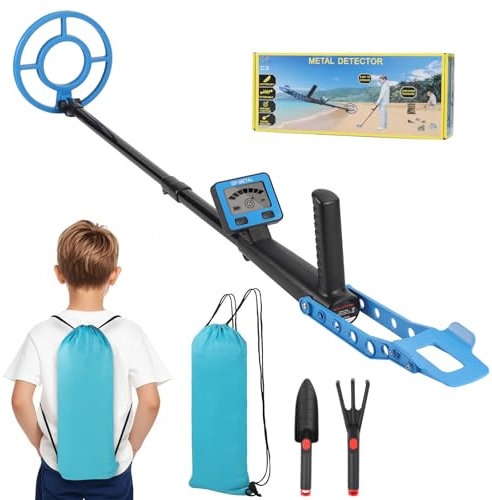 Gaethra Détecteur de Métaux Enfants, Détecteur de Haute Précision Métaux avec Écran LCD, Poignée Réglable, Bobine de Recherche, Très Léger pour Enfants, Exploration en Plein Air