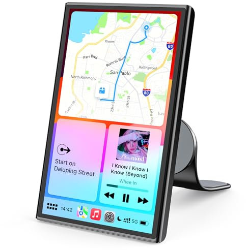 Avylet 7 Tragbares Wireless CarPlay Display mit Magnet-Halterung, für Apple CarPlay & Android Auto, 60FPS Touchscreen, GPS, Sprachsteuerung,OTA-Updates, Mirror Link, Hochformat/Querformat, Bluetooth