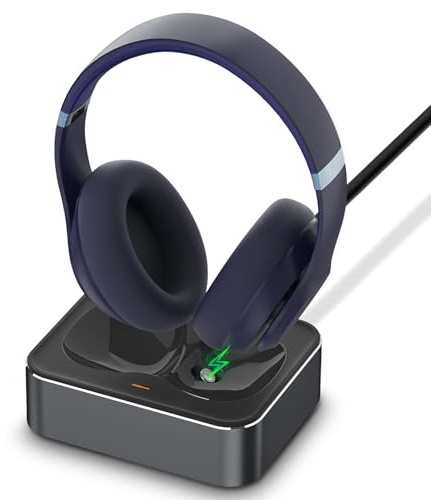 VAWVVA Headphone Charging Station for Beats Studio Pro & Studio 3 | Magnetic Charger Dock with Dual USB-C & Micro-USB Connectors, Easy Drop-in Charging, LED Indicator (Grey)