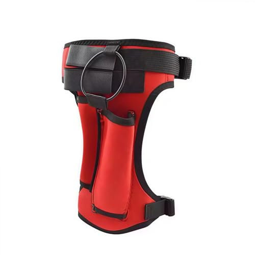 Neopren-Messerhalter, verstellbar, elastisch, Tauchmesser, Wickelscheide, Beingurt, Oberschenkelmesser-Holster mit 2 Taschen für Wandern, Rafting, Bootfahren, Angeln, Schnorcheln (rot)