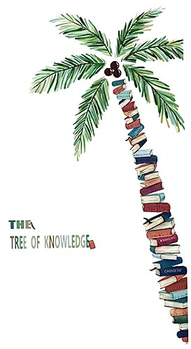 Großer Dekorativer Baum Bücher Wandaufkleber Abnehmbar