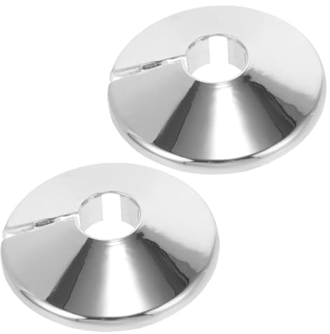 Operitacx Copritubo da Muro Rotondo in Pvc e Lega Argento, 2 Pezzi, Copertura per Tubi di Riscaldamento, Facile da Installare, Design Elegante per Case e Centri Commerciali
