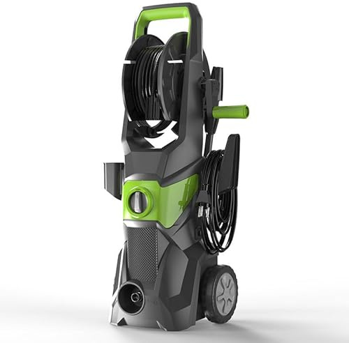 Lissontine Idropulitrice Pavimenti Esterni, Idropulitrice per Auto, 3000w/ 150bar/ 540l/H, con Tubo Flessibile da 10 M, 4 Ugelli a Pressione Diversa, Bombola di Schiuma da 450 Ml Green