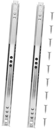 Schubladenauszug 17mm Breit, Beidseitige Push Pull Schiene, 2 Stück | Kaltgewalzter Stahl, Silberfarben, für Schminktische und Kleiderschränke, Leicht zu Bedienen, Robust