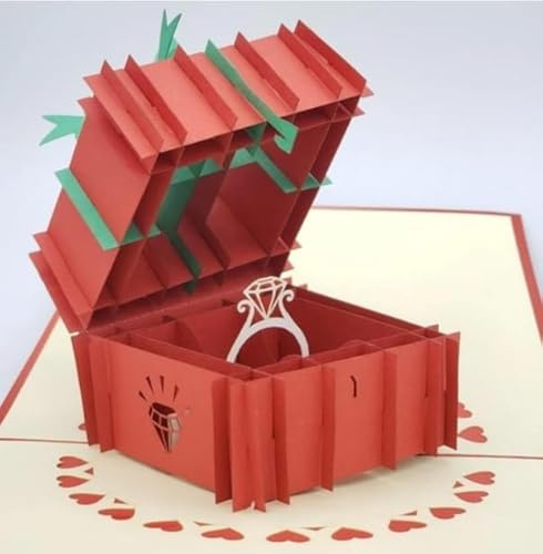 Glückwunschkarte zur Verlobung, Verlobungskarte, Überraschung, Engagement, Karte Ringbox, besonderes Geschenk Frau Freundin, Jubiläum, Karte zum Hochzeitstag