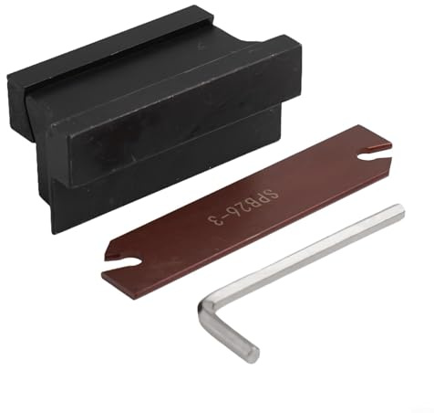 RichVibe SPB326 Grooving Parting Blade Tool Holder Set with SMBB2026 Block Holder 3mm Groove Width 26mm Height CNC Lathe Metalworking Cutting Tools