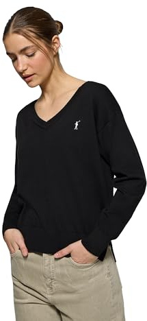 Polo Club Jersey de Punto con Cuello Pico y Logo Bordado para Mujer - 100% algodón