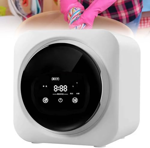 RVUEM Lave Linge Portable, Mini Lave Linge Et SèChe Linge CombinéS, Capacité De Lavage : 0,3 Kg, avec Panneau De Commande LCD, pour Petits VêTements, sous VêTements Et Chaussettes,Wall Mount
