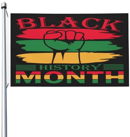 Semesterflagga med öljetter flaggor svart historia månad: Afroamerikansk stolthet firande dekorativa hängande vimpel för firande Manif balkong 90x150 cm