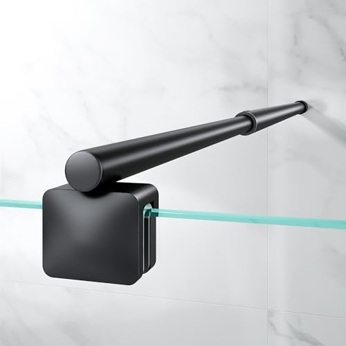 OsmanthBD Duschstabilisator Edelstahl Teleskopstange 66,5-125,8 cm, Schwarz | Mit 304 Edelstahl gefertigt, geeignet für 6-10 mm Glas und ermöglicht eine stabile sowie einfache Montage