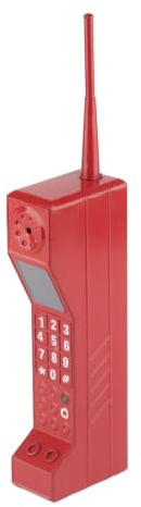 Retro Brick Cell Phone Ornament, Vintage Cellular Phone Model 90s Cellphone Prop for Photography Movie Scene Home Desktop Decoration (Red)
