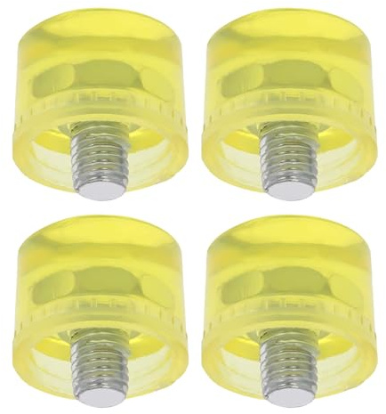 HEALEEP 4 Pcs Rubber Mallet Heads Replacement Tips 25mm Shock-Resistant Rubber Hammer Tips for Woodworking Flooring DIY and Crafts Tools