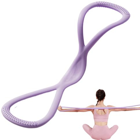 Bandas elásticas de ejercicio para el hombro, banda elástica de 8 formas de fitness para el hogar, herramienta de entrenamiento muscular, herramienta de estiramiento de piernas, cuerda de yoga para