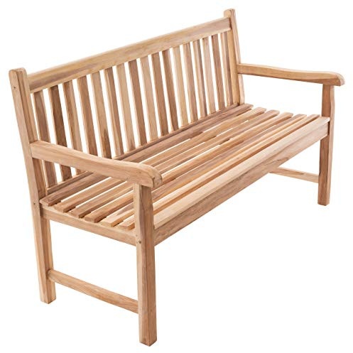Divero 3-Sitzer Gartenbank Palermo B-Ware, Teakholz, unbehandelt - Braun