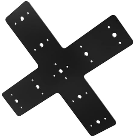 COHEALI Piastra Heavy-duty di Rinforzo a Forma di Croce in Acciaio Inossidabile Nero per Rinforzo Travi e Telai per Strutture di Design e Costruzione