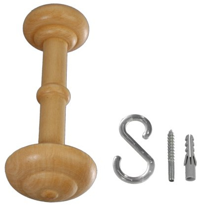 Liedeco Schalhalter, Raffhalter für Gardinenstangen ø 28 mm | 1 Stück | Natur