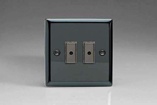 Varilight 2-Gang 1-Way Remote/Tactile Touch Control Master LED Dimmer 2 x 0-100W (Max 10 LEDs) Iridium JIE102