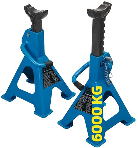 SW-Stahl 20475L Unterstellbock, 6 t, 1 Paar I 2 Stück I Kfz Bock I Unterstellbock höhenverstellbar Auto I Reifen Stützbock I Stützböcke 6t I Arbeitsböcke Metall I Kfz Unterstellböcke Set